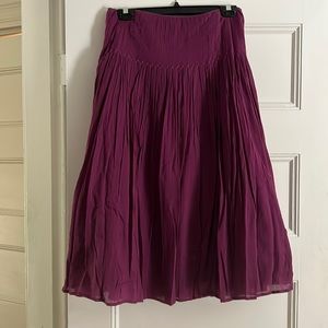 Solid Magenta cotton voile summer skirt